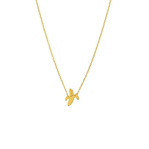 14K Yellow Gold Banana Pendant Necklace by Midas Chain