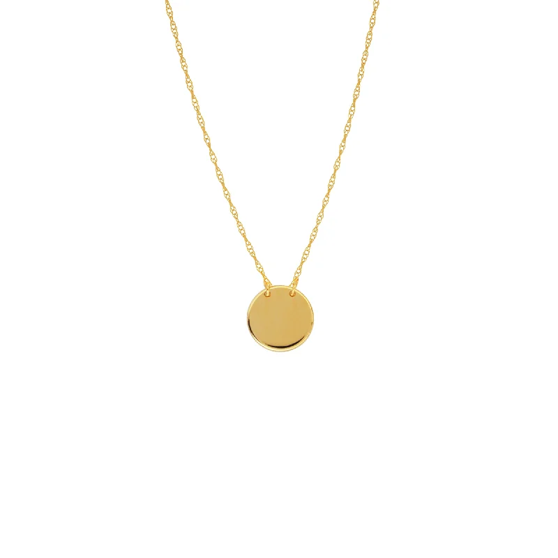 14K Yellow Gold Disc Pendant Necklace by Midas Chain