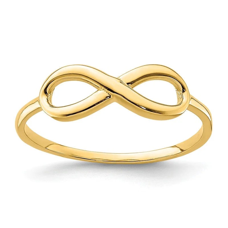 14k Yellow Gold Solid Infinity Ring