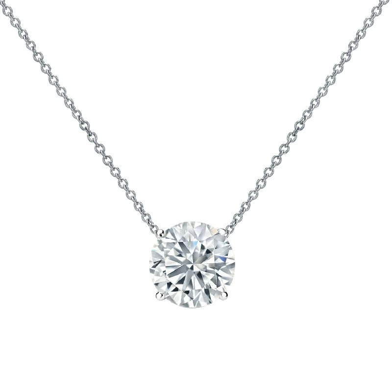 Auriya 14K Gold Lab Grown Round Diamond Floating Solitaire Necklace 0.25 to 5.00 ct. tw. (F-G VS)