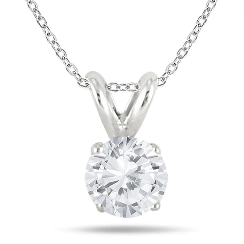 Marquee 1/2 Carat Diamond Solitaire Pendant in 10K White Gold