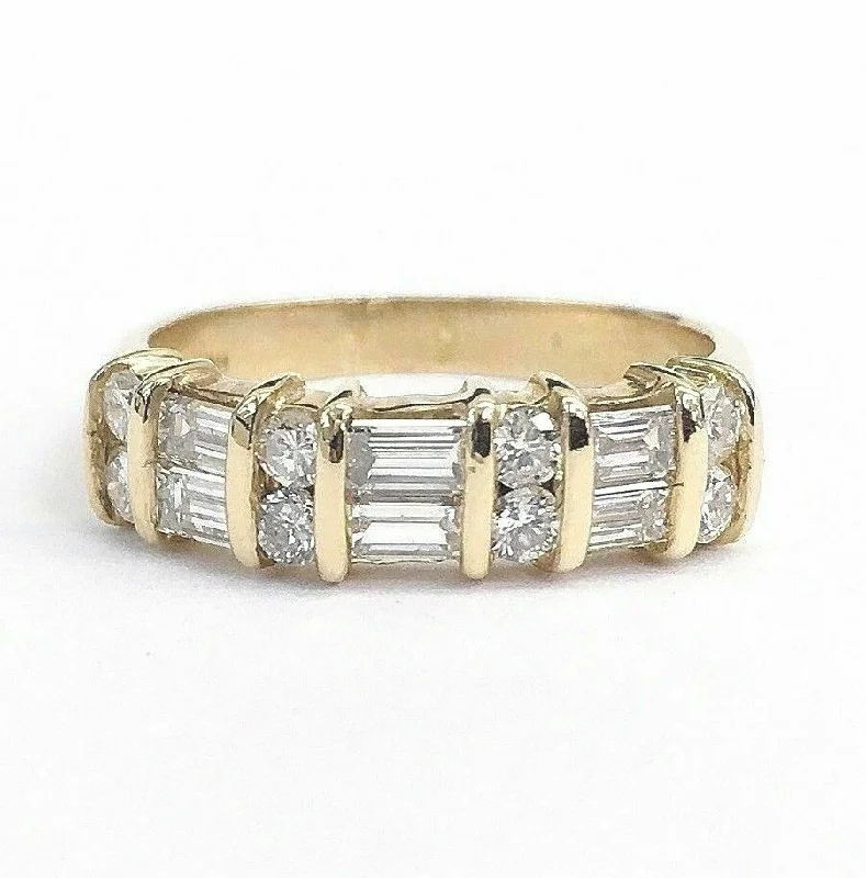 0.92 Carat t.w. Diamond Anniversary Ring 14K Gold 3.9 Grams