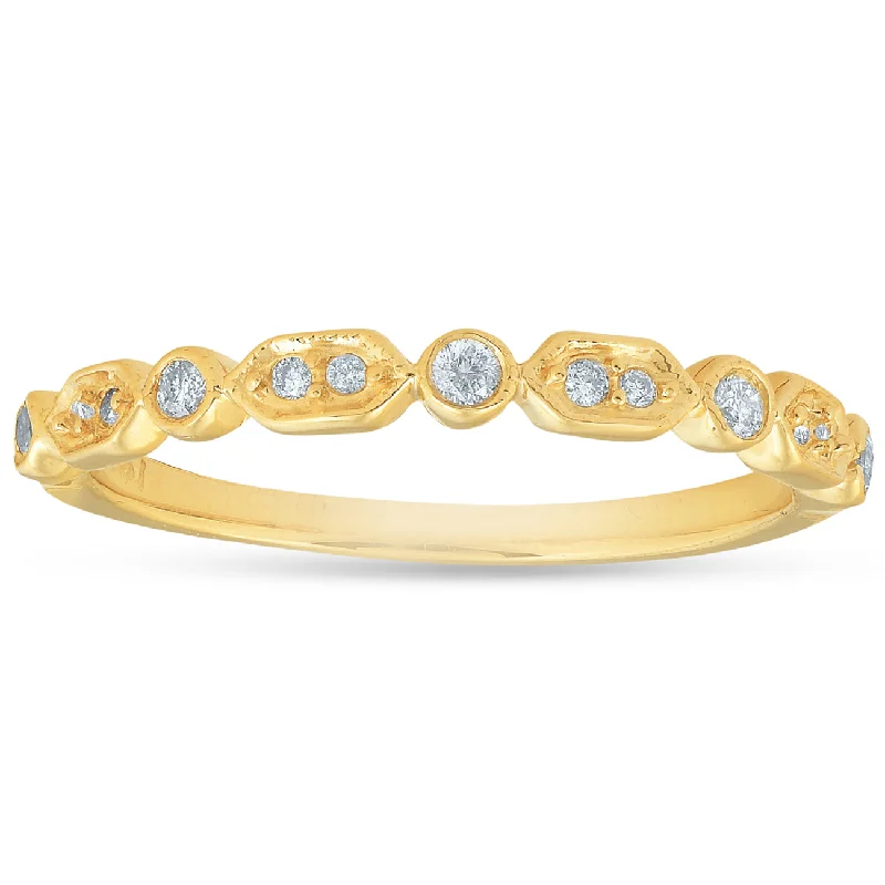 1/6ct Diamond Wedding Ring 14k Yellow Gold