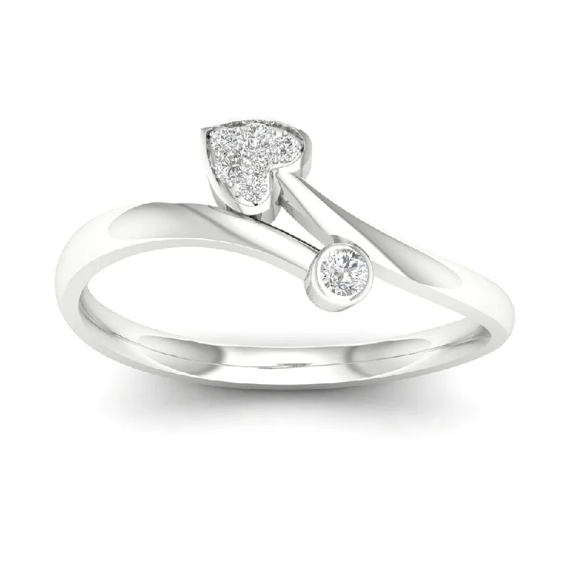 De Couer 10k Gold 1/20ct TDW Diamond Promise Ring