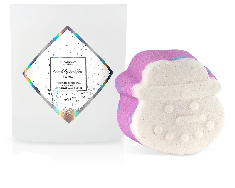 Fresh Fallen Snow - Bath Bomb and Candle Set (Without Jewelry)