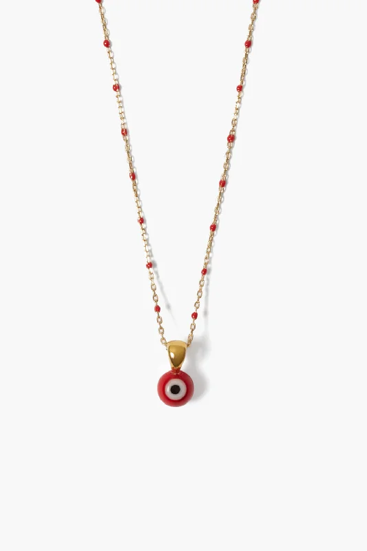 Izmir Evil Eye Necklace Red