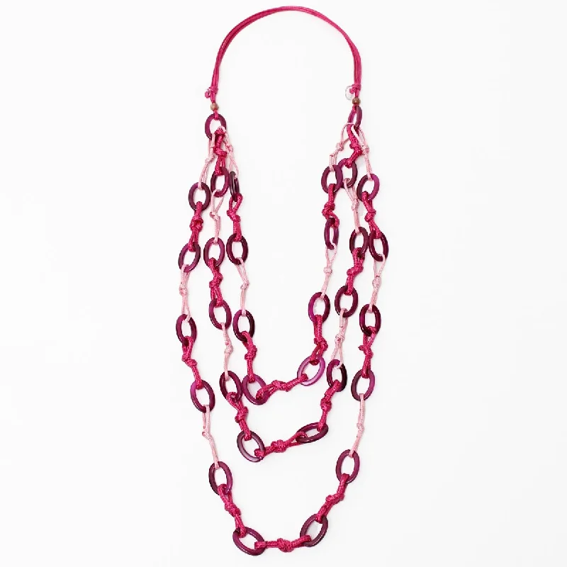 Knotted Fuchsia Sienna Necklace