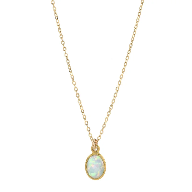 Oval Opal Necklace