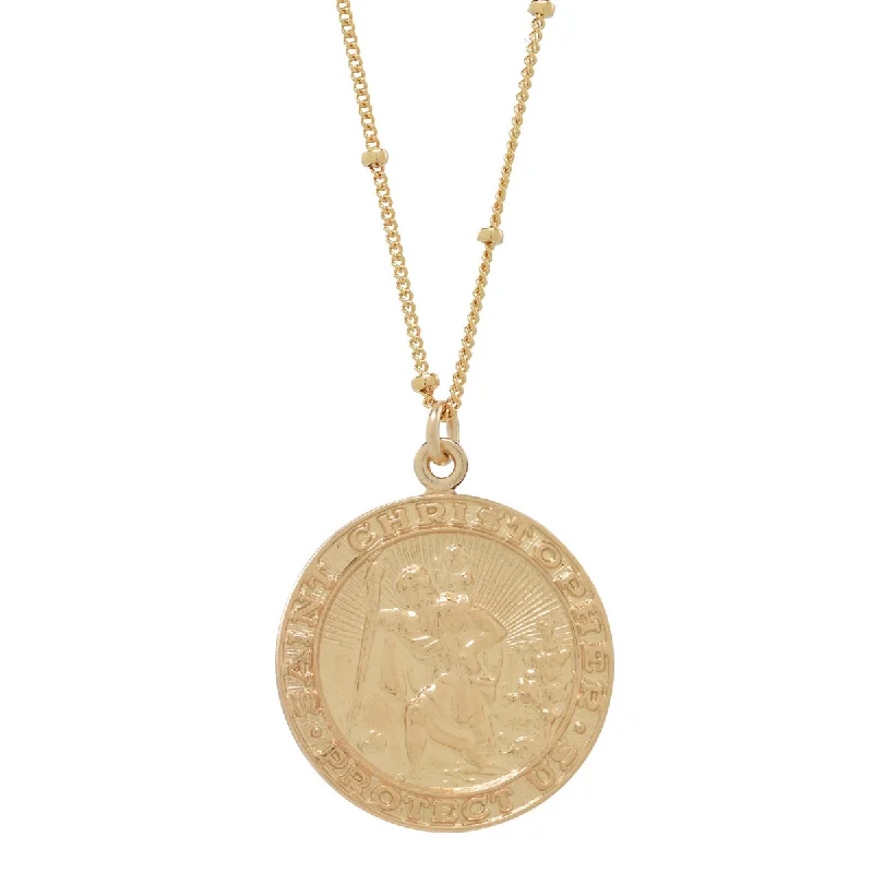 Saint Christopher Disc Necklace