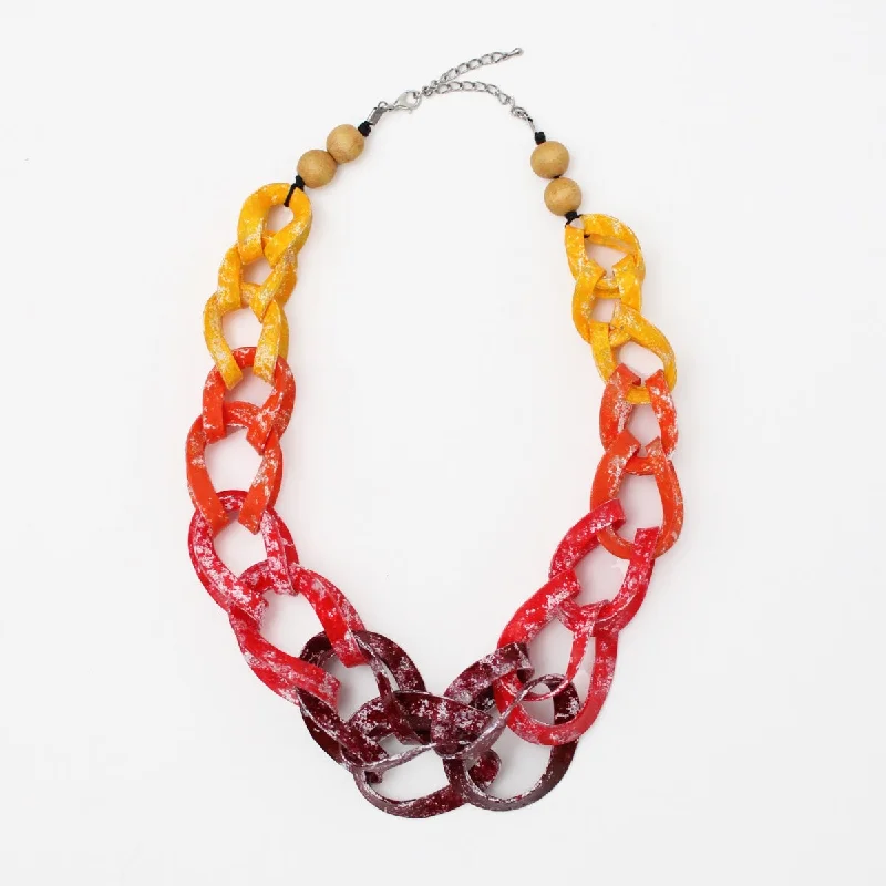 Red Ombre Marleigh Link Statement Necklace