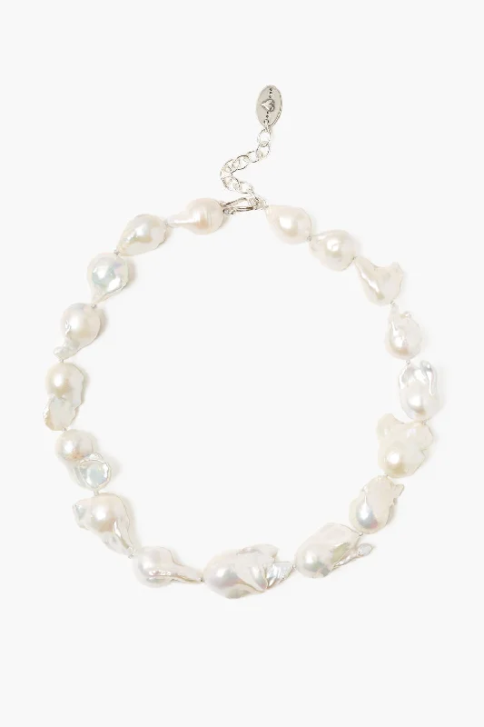 White Baroque Pearl Collar Necklace