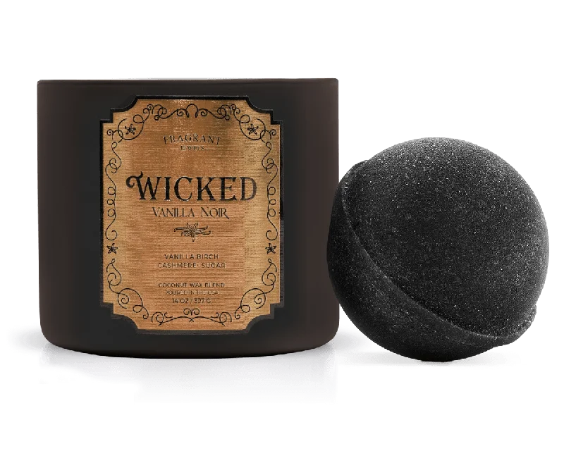 Wicked Vanilla Noir - Candle and Bath Bomb Set (without Jewelry)