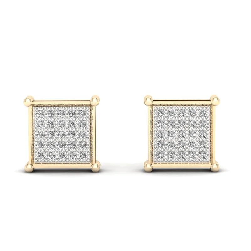 1/6ct TDW Diamond Cluster Stud Earrings in 10K Yellow Gold