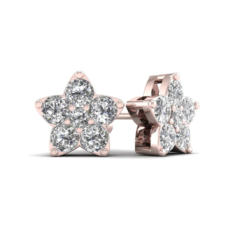 De Couer 1/2ct TDW Diamond Star Stud Earrings (H-I, I2) - Pink