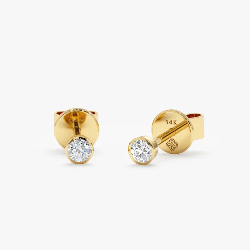 Diamond Bezel Studs - 2.3 mm, Susie