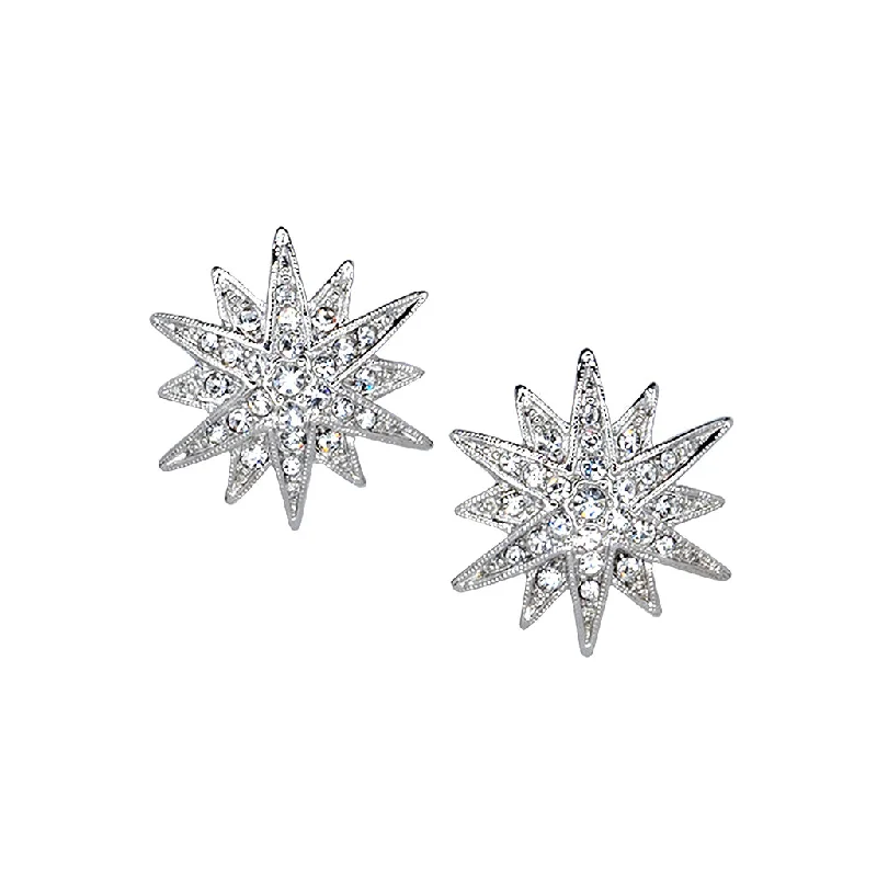 Crystal Starburst Pierced Earrings