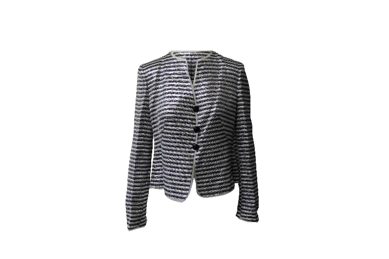 Armani Collezioni Striped Shiny Jacket in Multicolor Viscose