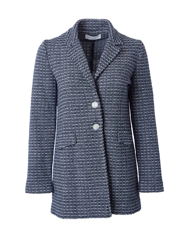 Women Pensiero 3/4 Two Button Blazer In Navy