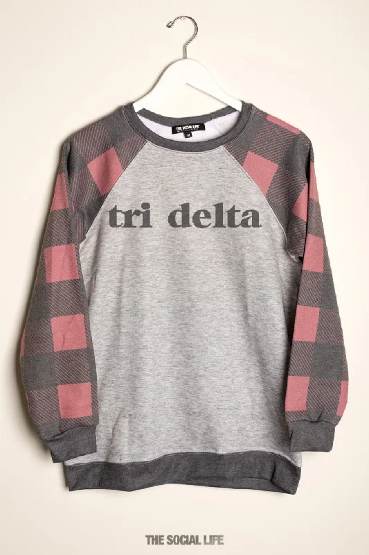 Delta Delta Delta Lumberjack Raglan Crewneck