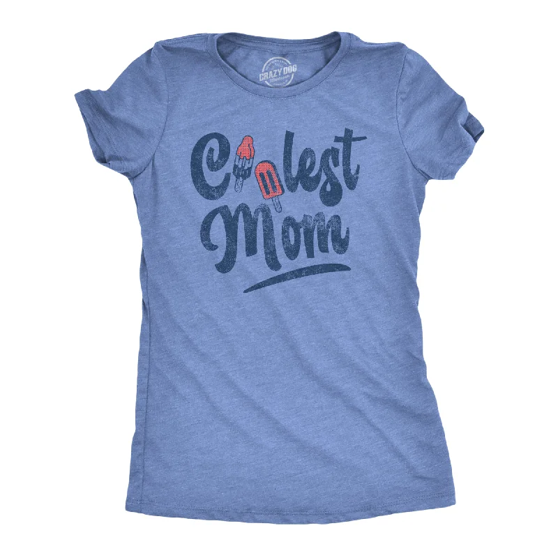 Womens Coolest Mom Tshirt Funny Popsicle Graphic Mothers Day Tee