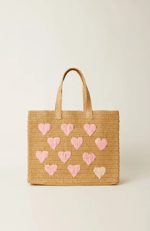 Be Mine Tote In Sand/coral