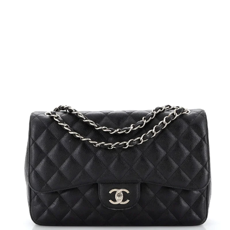 Classic Double Flap Bag Quilted Caviar Jumbo