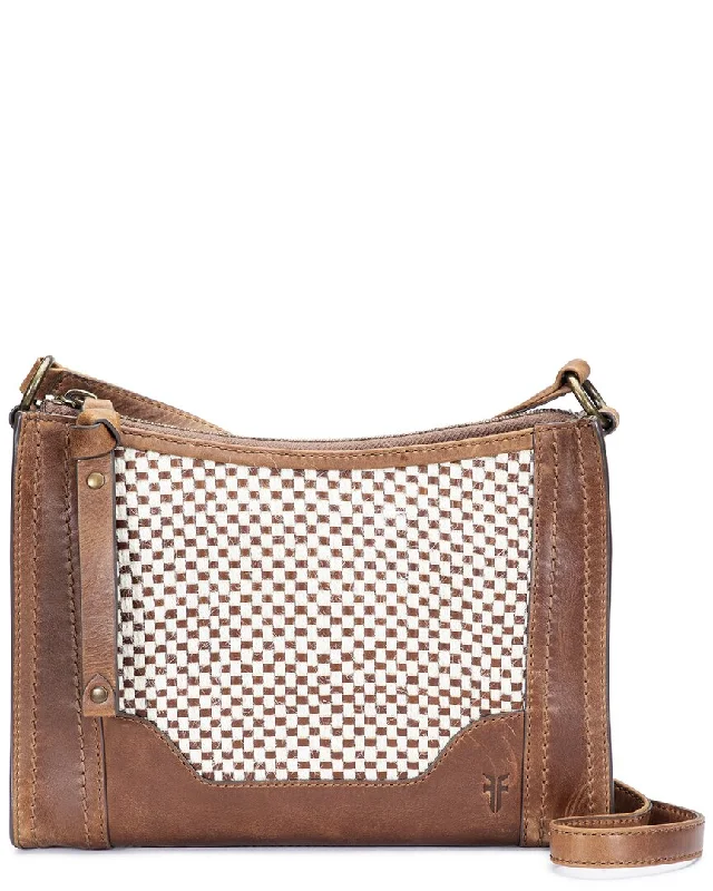 Frye Mackenna Woven Jute & Leather Zip Crossbody