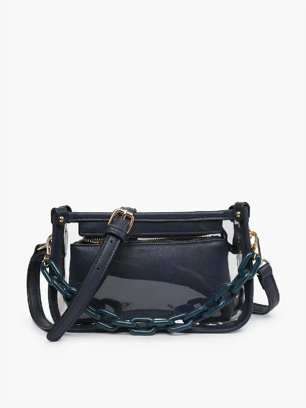 Jessica Clear Crossbody W/ Chain In Navy