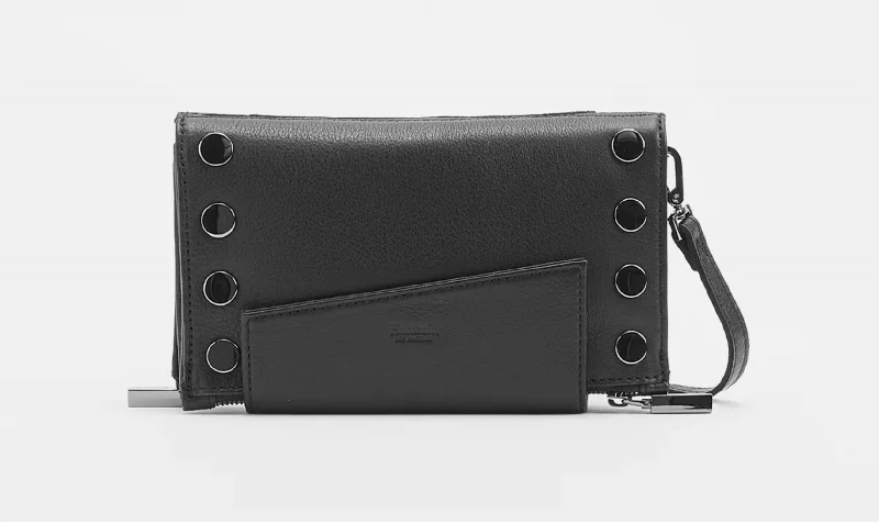 Levy Wallet Crossbody In Black/Grey