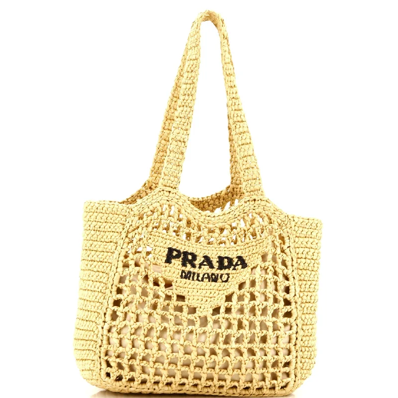 Logo Tote Raffia Small