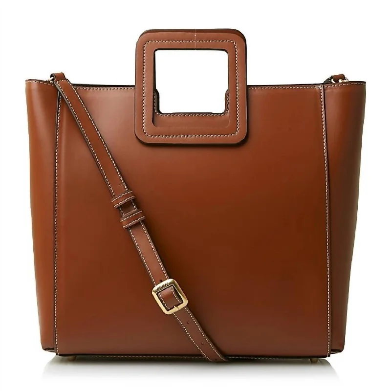 Shirley Leather Tote Bag In Tan