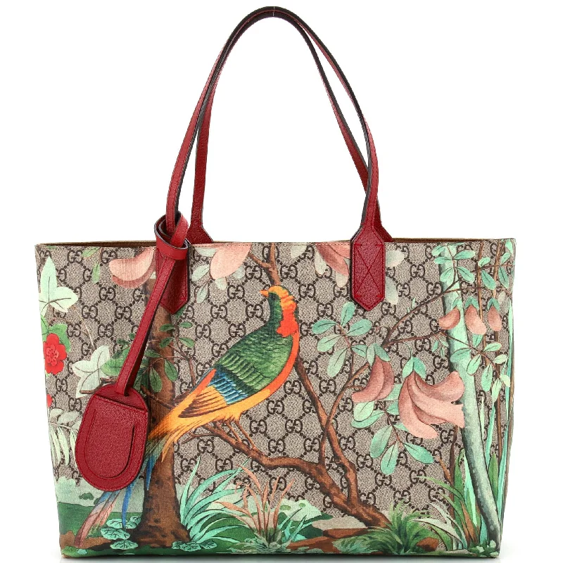 Shopping Tote Tian Print GG Coated Canvas Large