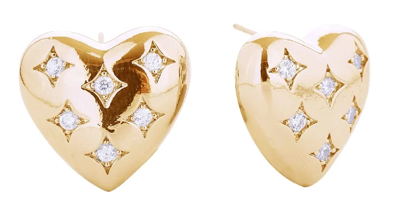 SJE310651 14K Puffy Heart Post Earrings