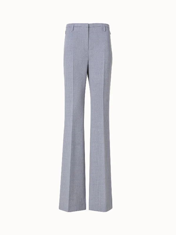 Wool Double-Face Bootcut Pants